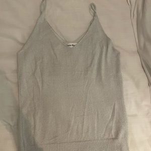 Glittery silver tank